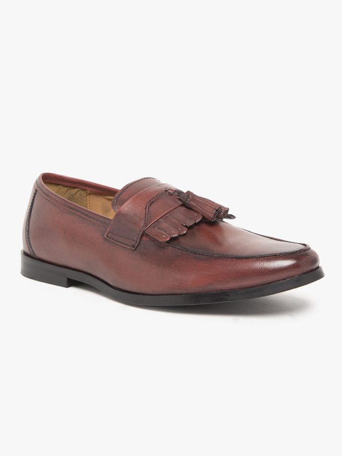 Buy Genuine Leather Burgundy Loafers shoes online