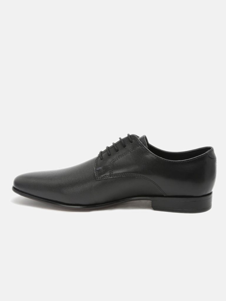 Men's formal Leather Black Derby Shoes by Hats Off Accessories