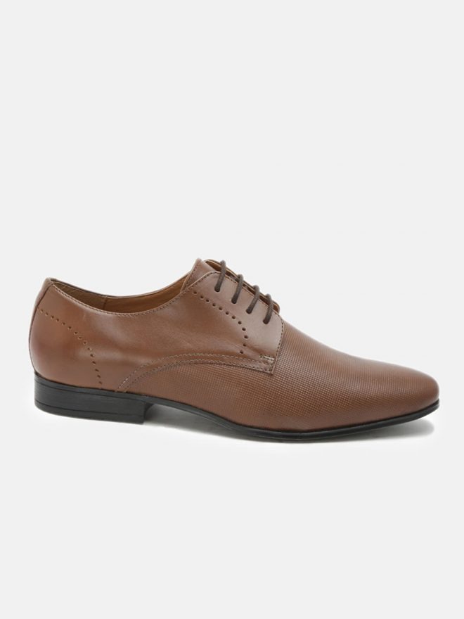Buy Genuine Leather Tan Derby Shoes | Hats Off Accessories