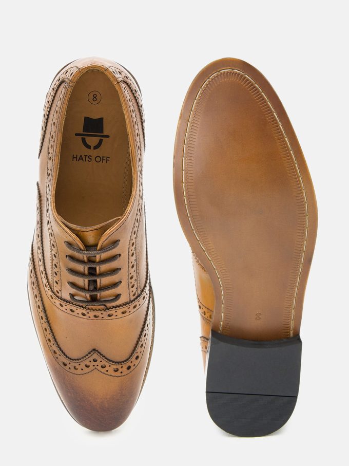 Buy Online Genuine Leather Tan Oxford Shoes online