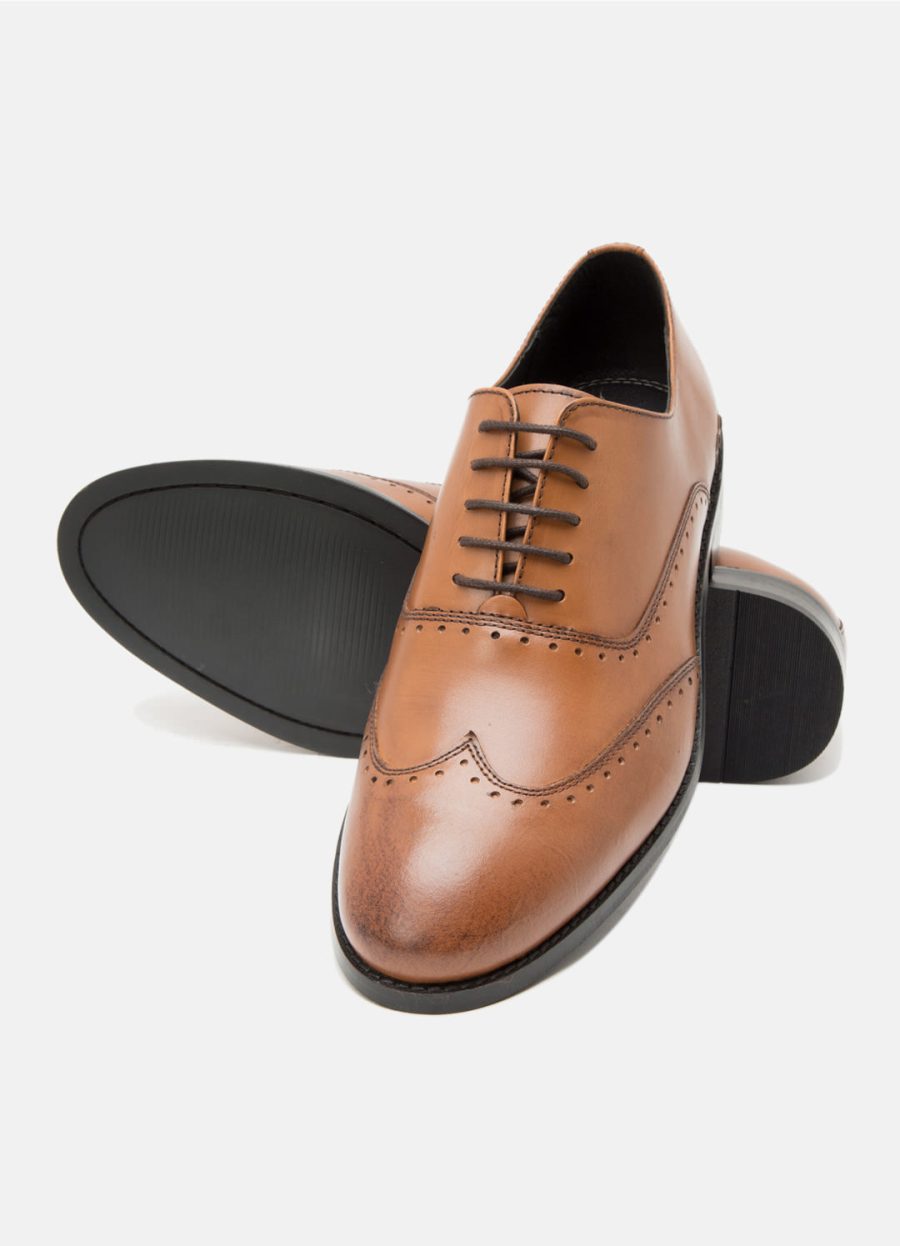 BUY ONLINE GENUINE LEATHER TAN BROGUES SHOES FOR MEN'S