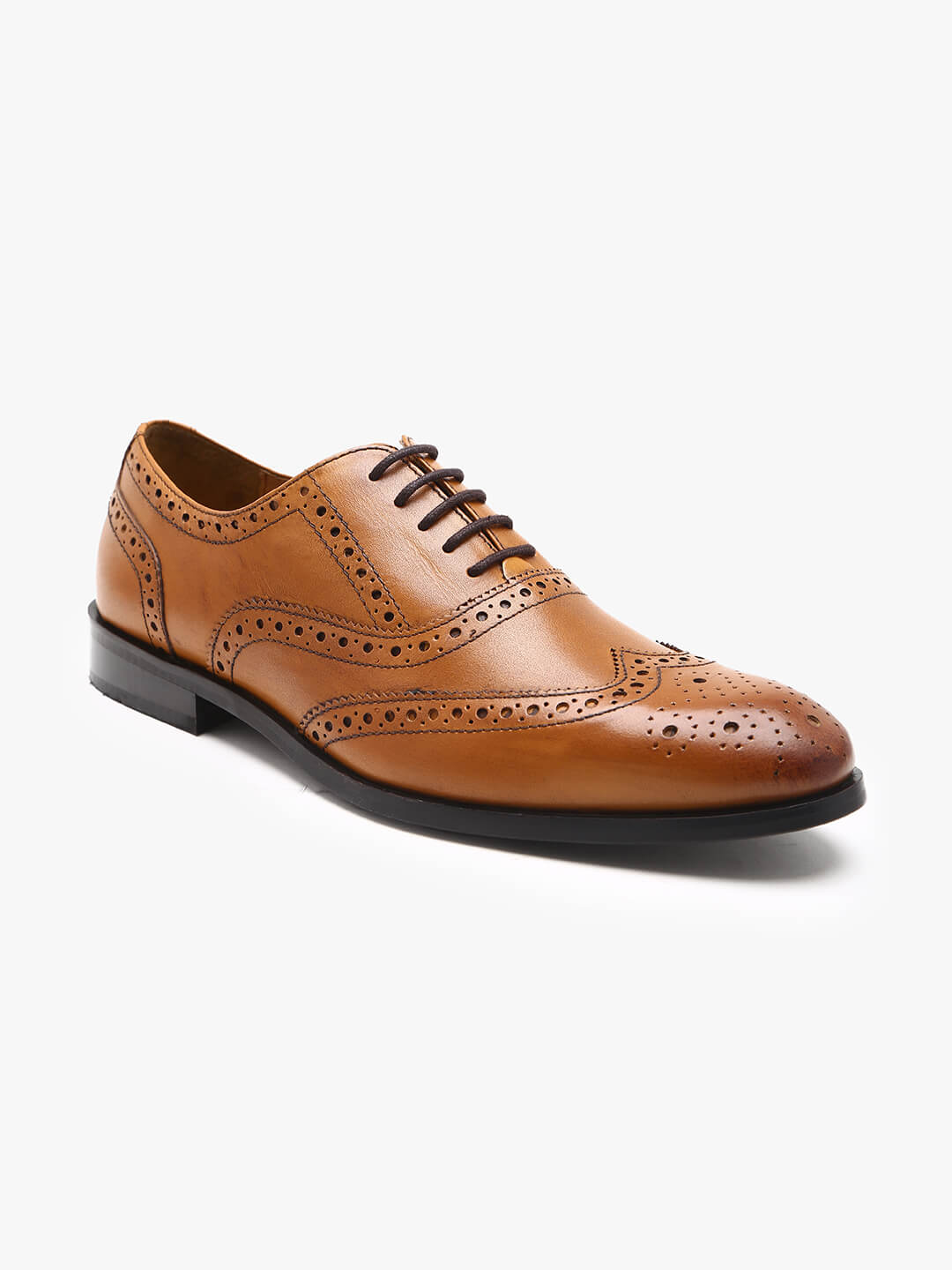 Buy Online Genuine Leather Tan Brogues Shoes online in India