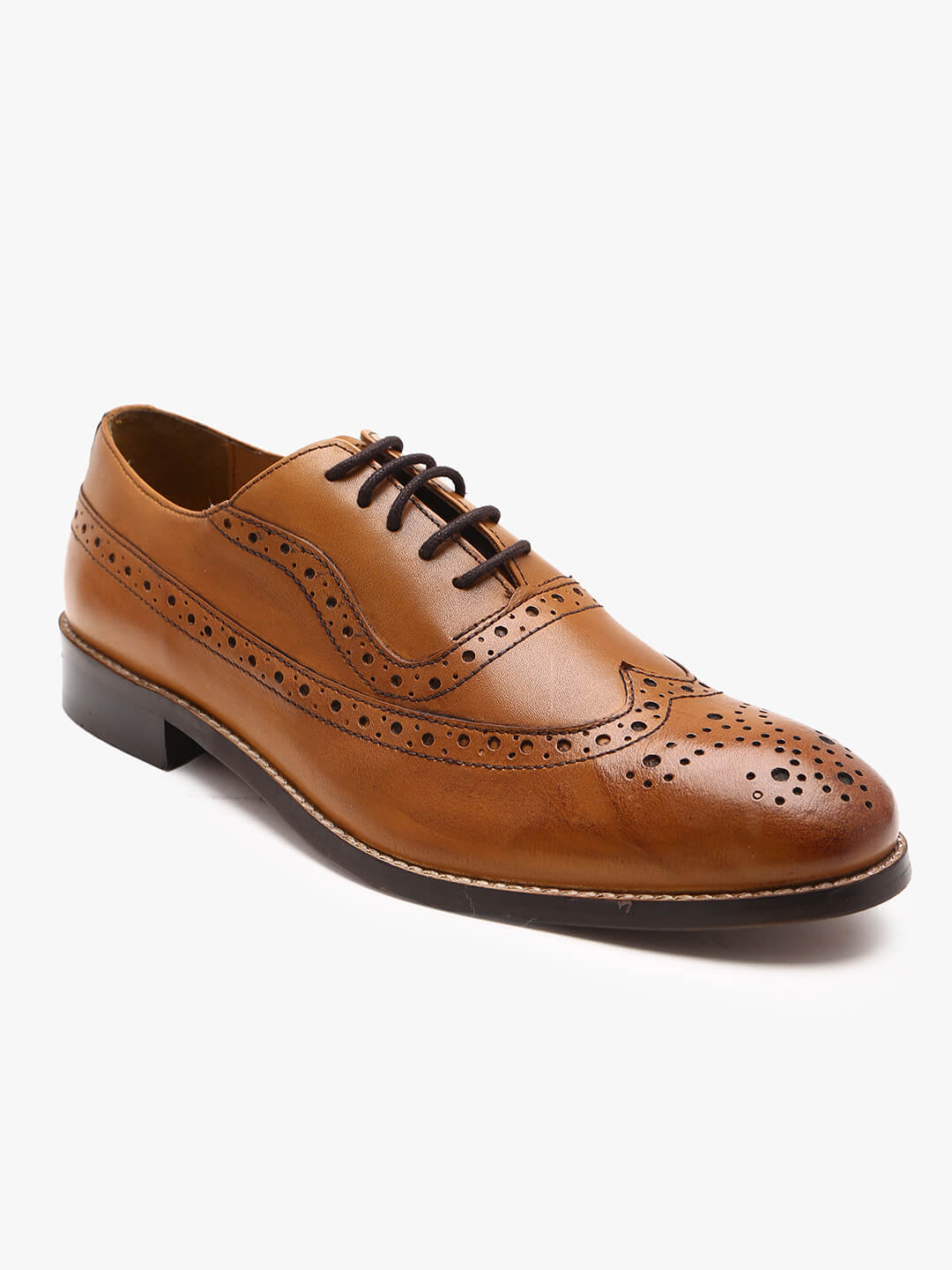 Buy Online Genuine Leather Tan Brogues Shoes Online in India