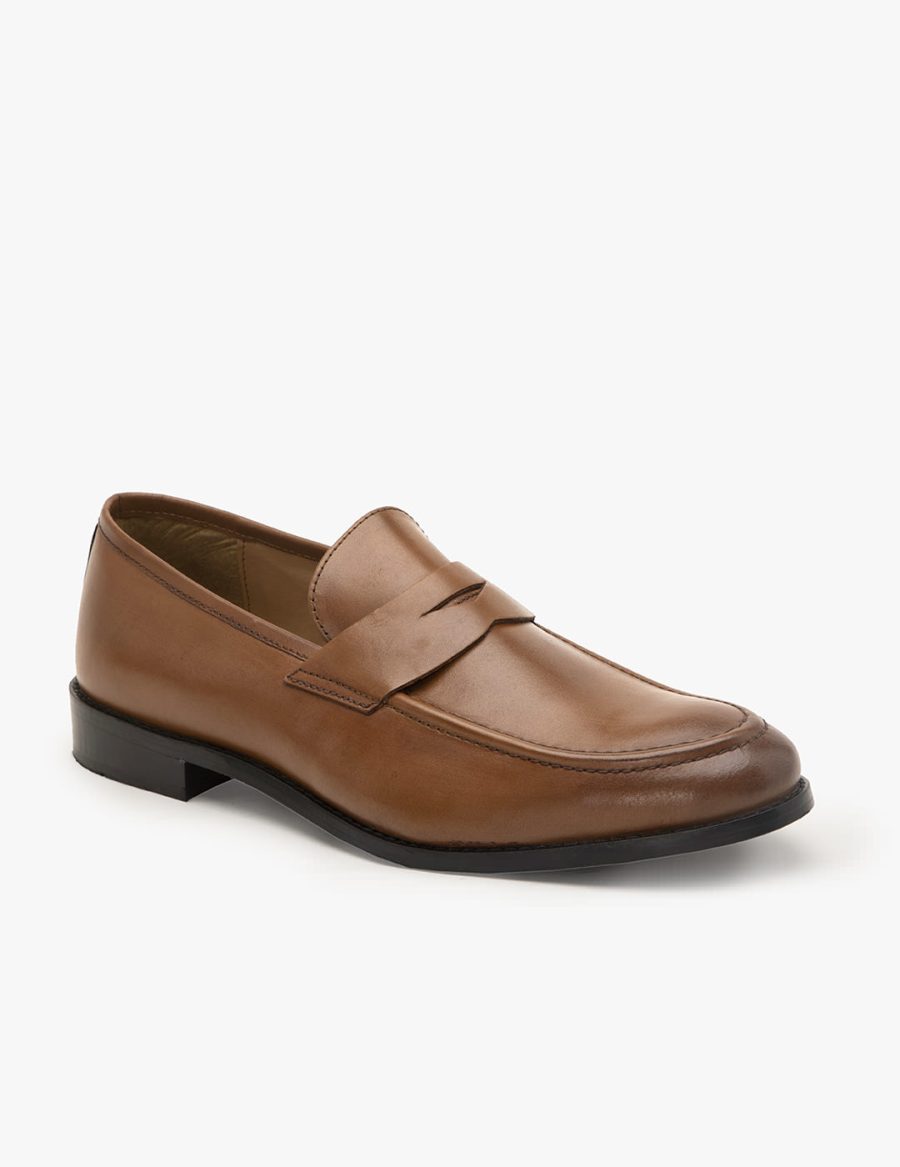 Buy Genuine Leather Tan Penny Loafers for Men's