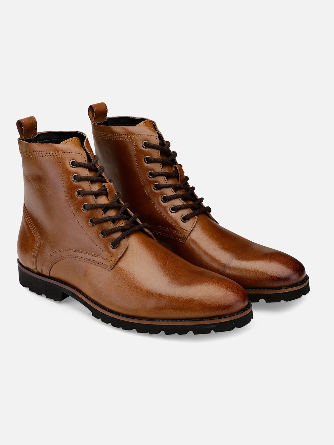 Buy Online Genuine Leather Tan Lace-Up Boots | Handcrafted Boots